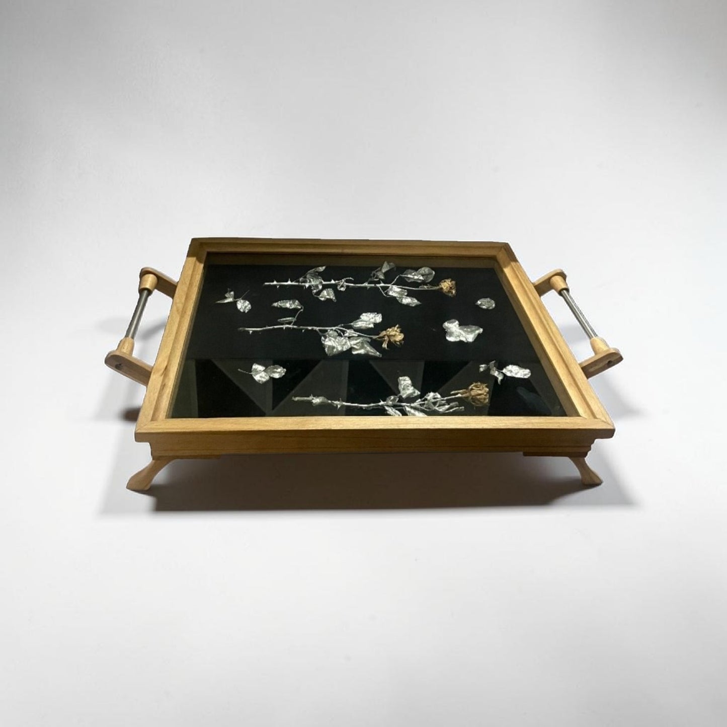 The Obsidian Floral Decorative Tray